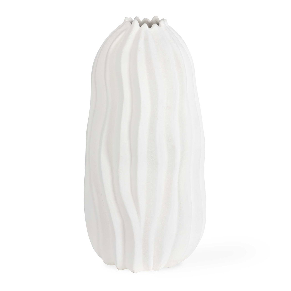 Merritt White Floor Vase, by Uttermost, 12.6" width x 26" height x 12.6" depth View 1