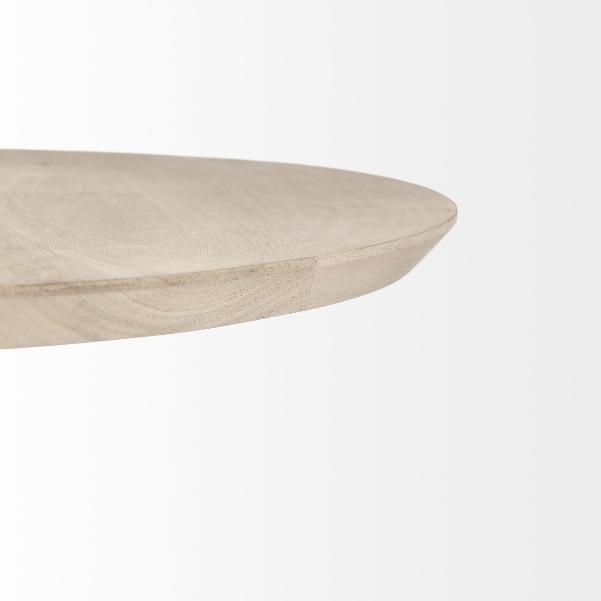 Maxwell 20' Round Light Brown Wood with Gold Metal Pedestal Side Table large image 