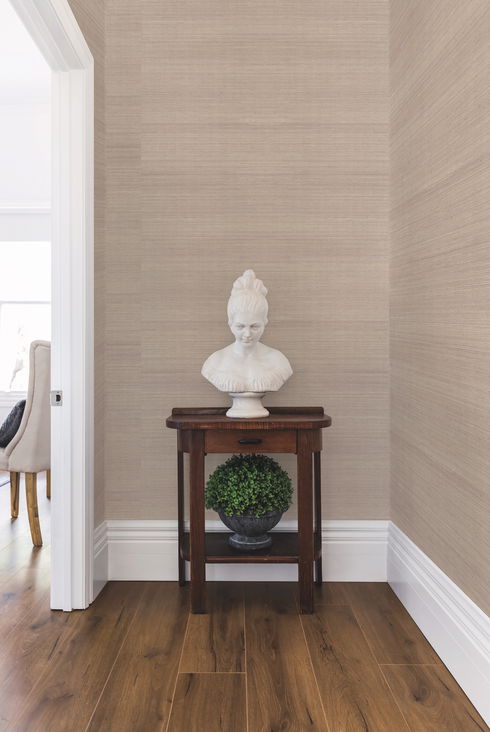 Plain Sisal Grasscloth White Wallpaper