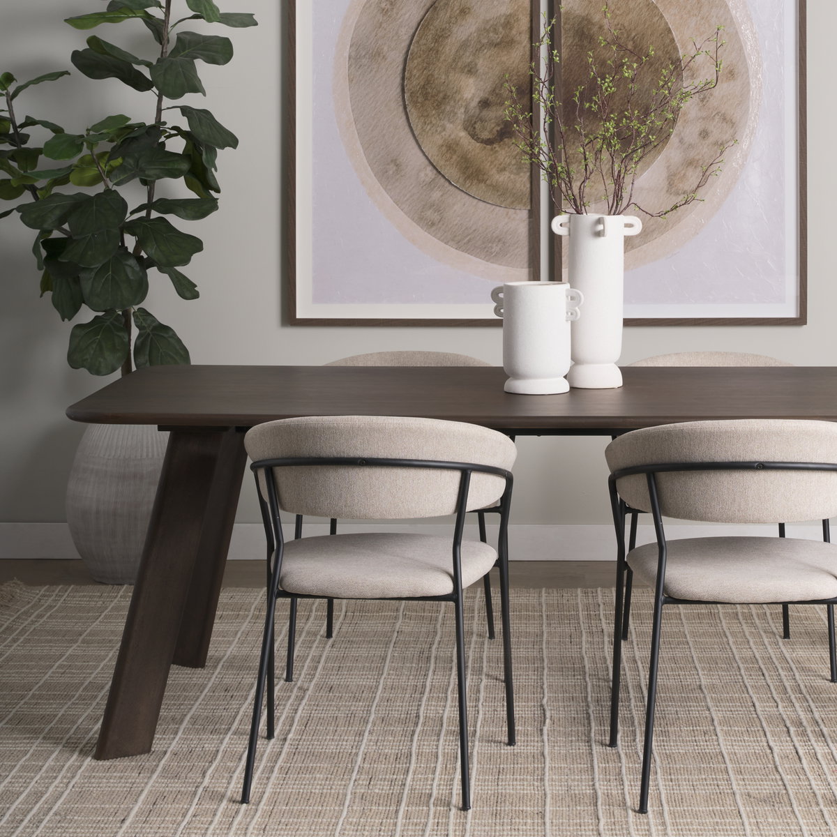 Welborn 84'L x 42'W Rectangular Dining Table | Modern | Dark Brown Wood | Seats 8, by Mercana, 84" length x 42" width x 30" height View 2