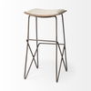 Katniss 30' Total Height Cream Fabric Seat Gold Metal Frame Bar Stool, Counter & Bar Stool by Mercana, 16" length x 16" width x 30" height thumbnail 7