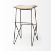 Katniss Backless 30in Seat Bar Stool | Cream Fabric with Gold Metal, Counter & Bar Stool by Mercana, 16" length x 16" width x 30" height thumbnail 7