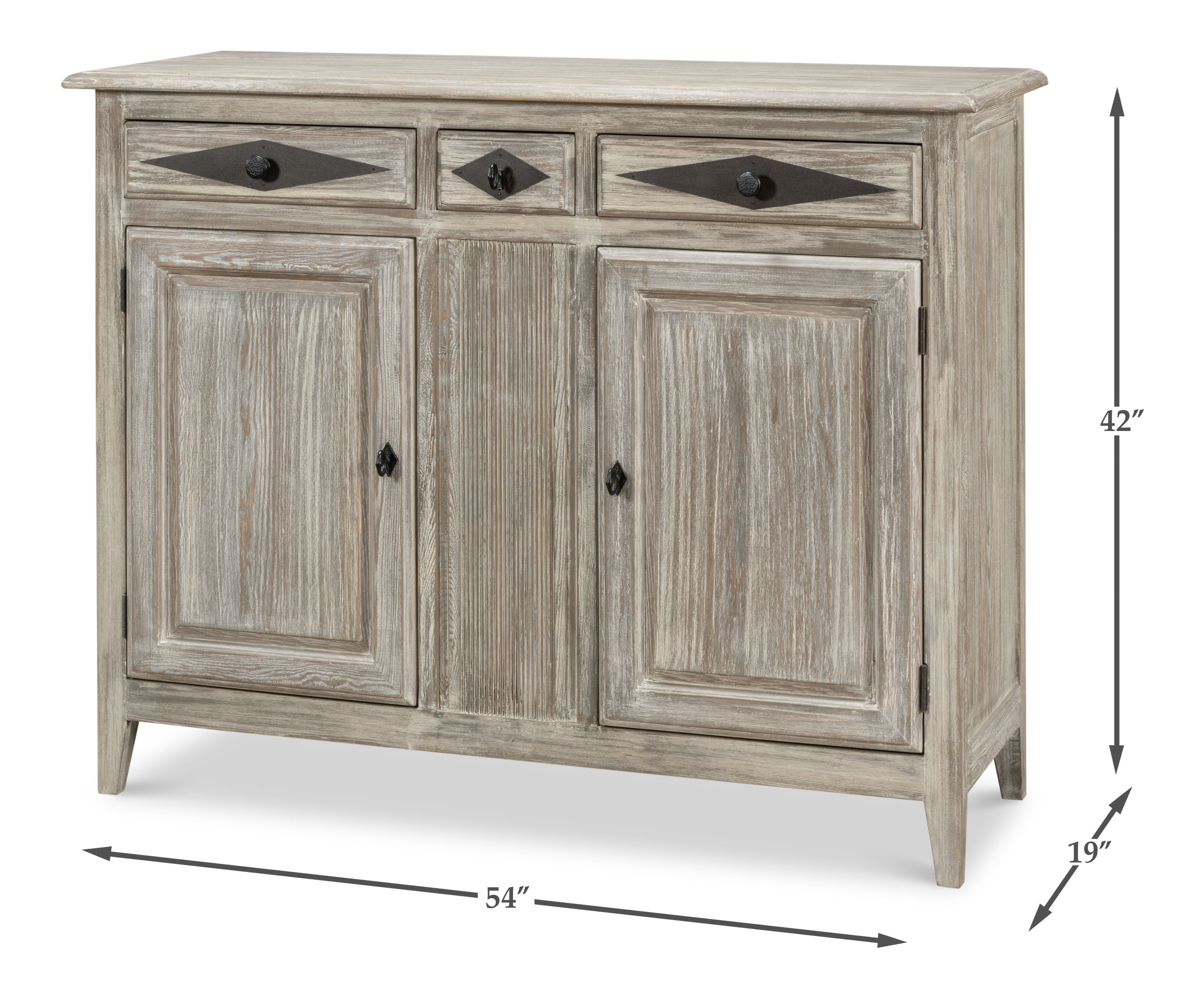Shepherd Bungalow Buffet, Cabinets & Sideboard by Sarreid, 54" length x 19" width x 42" height View 13
