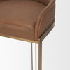 Hollyfield Low Back 28.75in Seat Bar Stool | Cognac Brown Leather, Counter & Bar Stool by Mercana, 20.5" length x 19.7" width x 32.7" height thumbnail 9