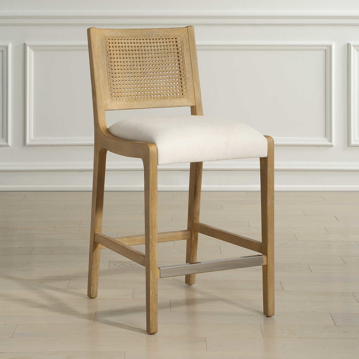 Interweave Coastal Rattan Counter Stool, Counter & Bar Stool by Uttermost, 19" width x 39" height x 21.5" depth View 3
