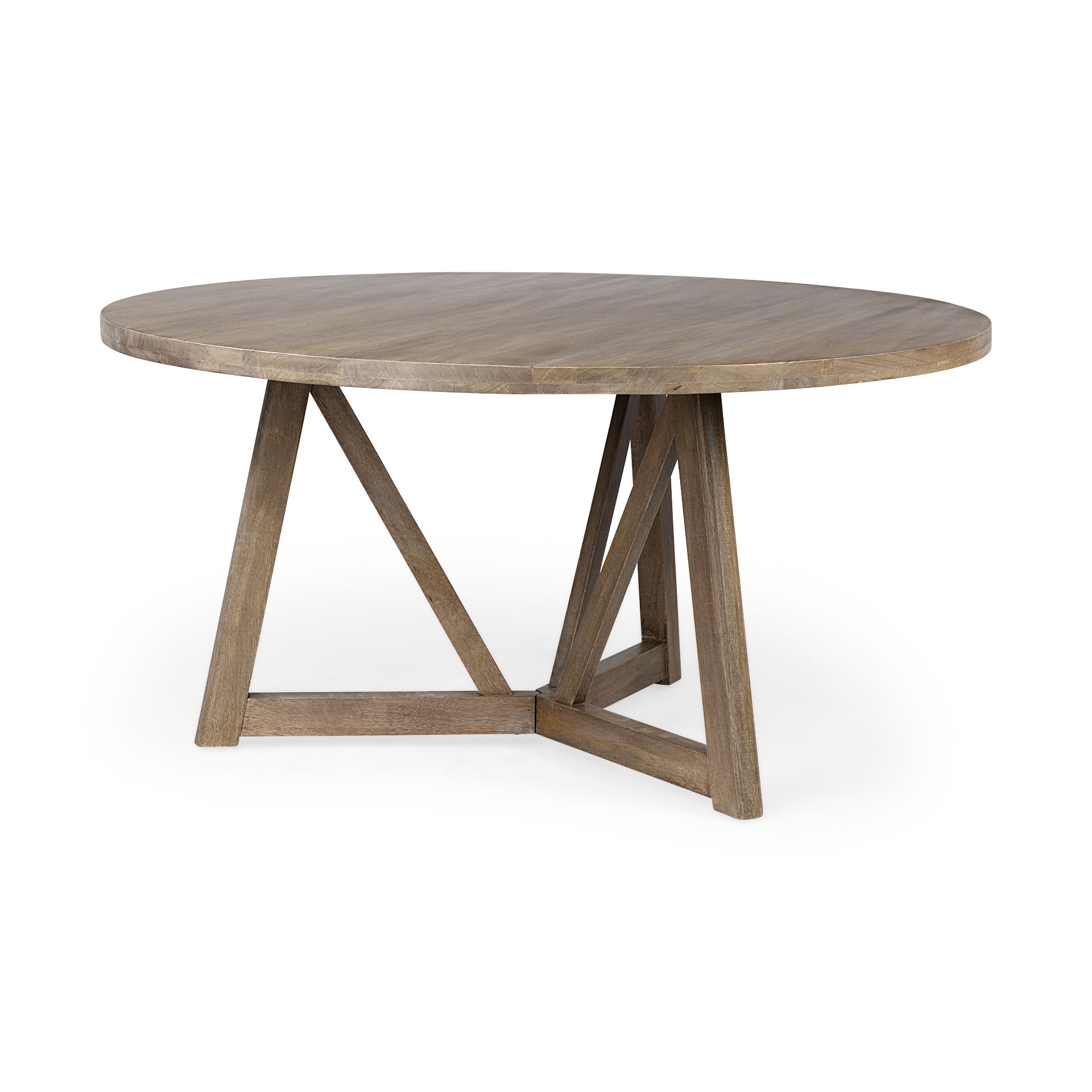 Legolas I 60' Round Brown Solid Wood Top & Base Dining Table large image 