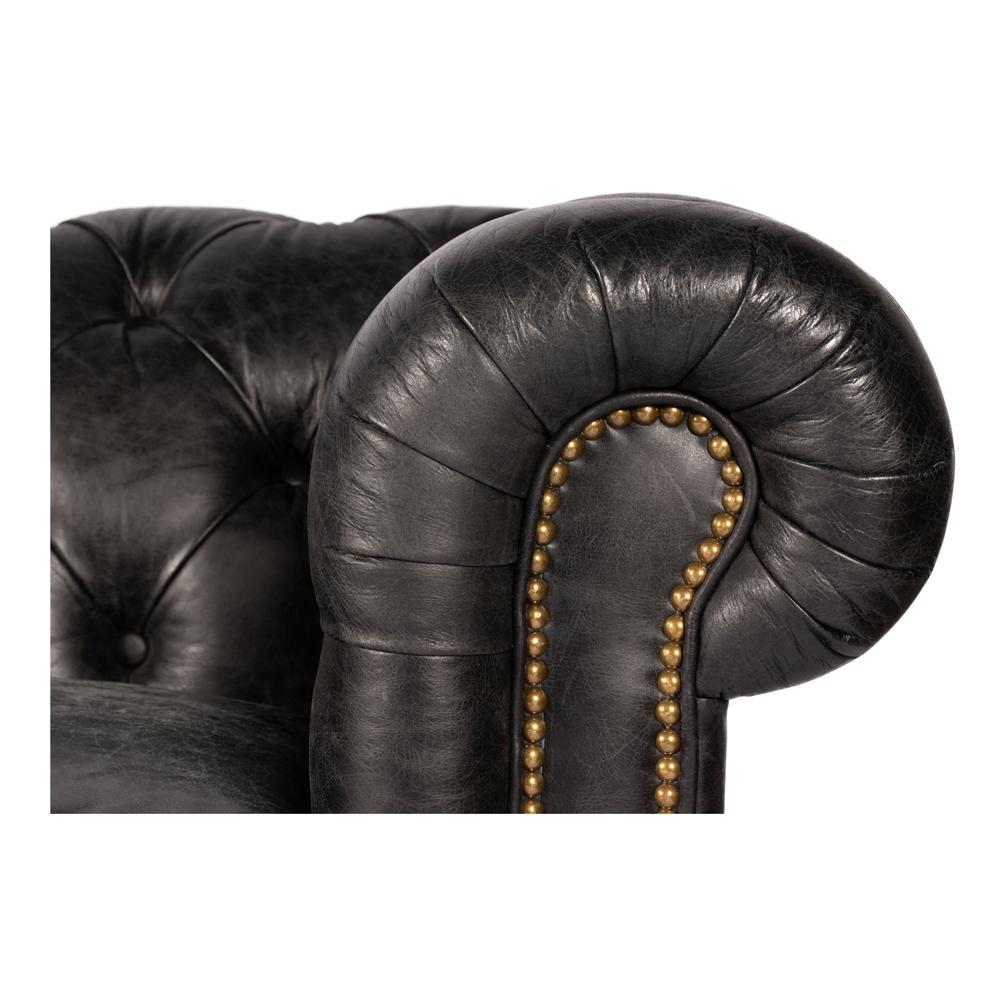Birmingham Sofa Black Leather large image 