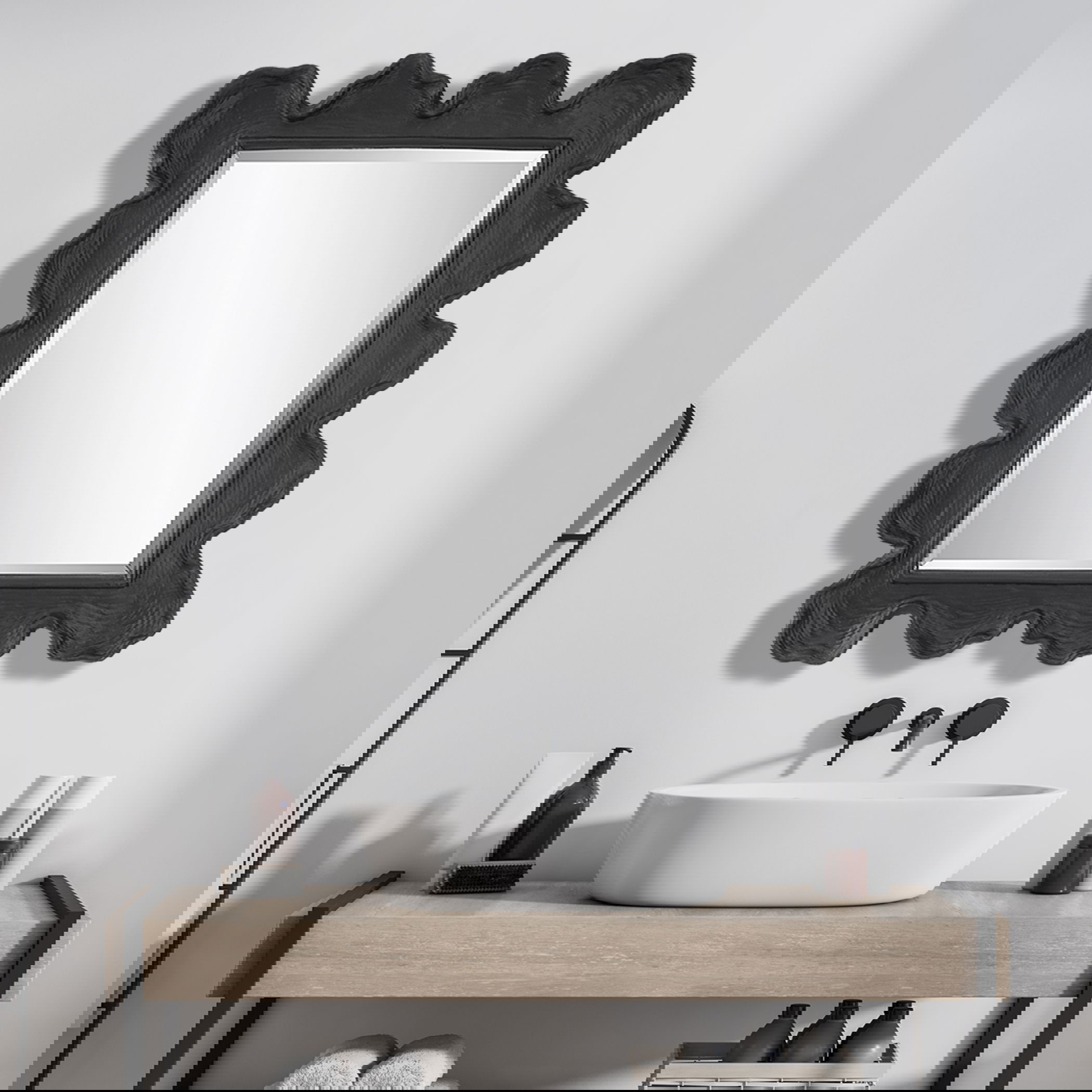 Sea Coral Black Mirror, by Uttermost, 27.12" width x 34.25" height x 2.5" depth View 2