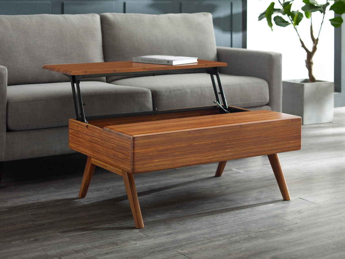 Rhody Lift Top Coffee Table, Amber, Living Room by Greenington, 26" length x 36.75" width x 16" height View 9