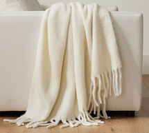 Online Designer Other Hayes Faux Mohair Throw, 50" x 60", Ivory