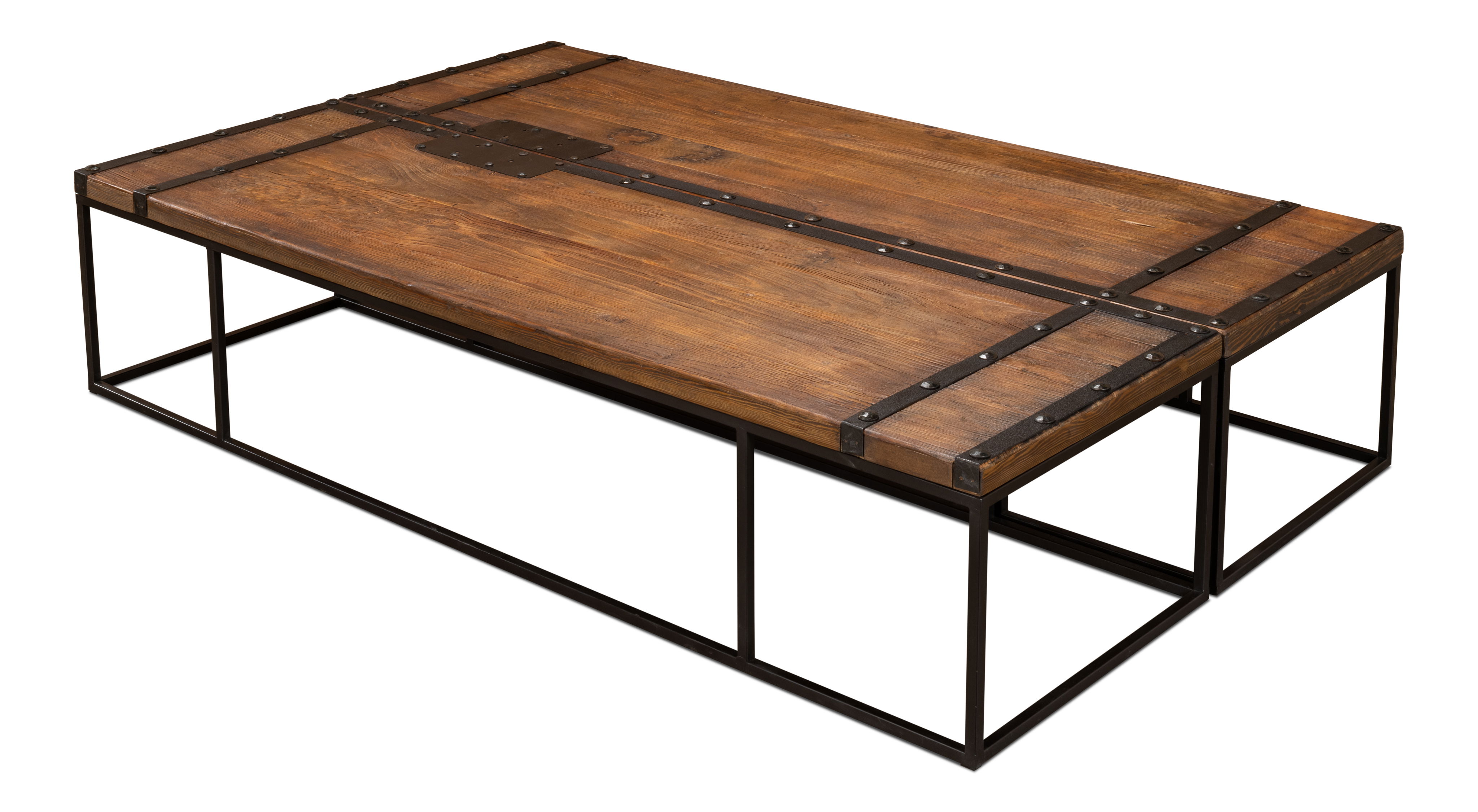 Antique Doors Coffee Table, by Sarreid, 82" length x 50" width View 3