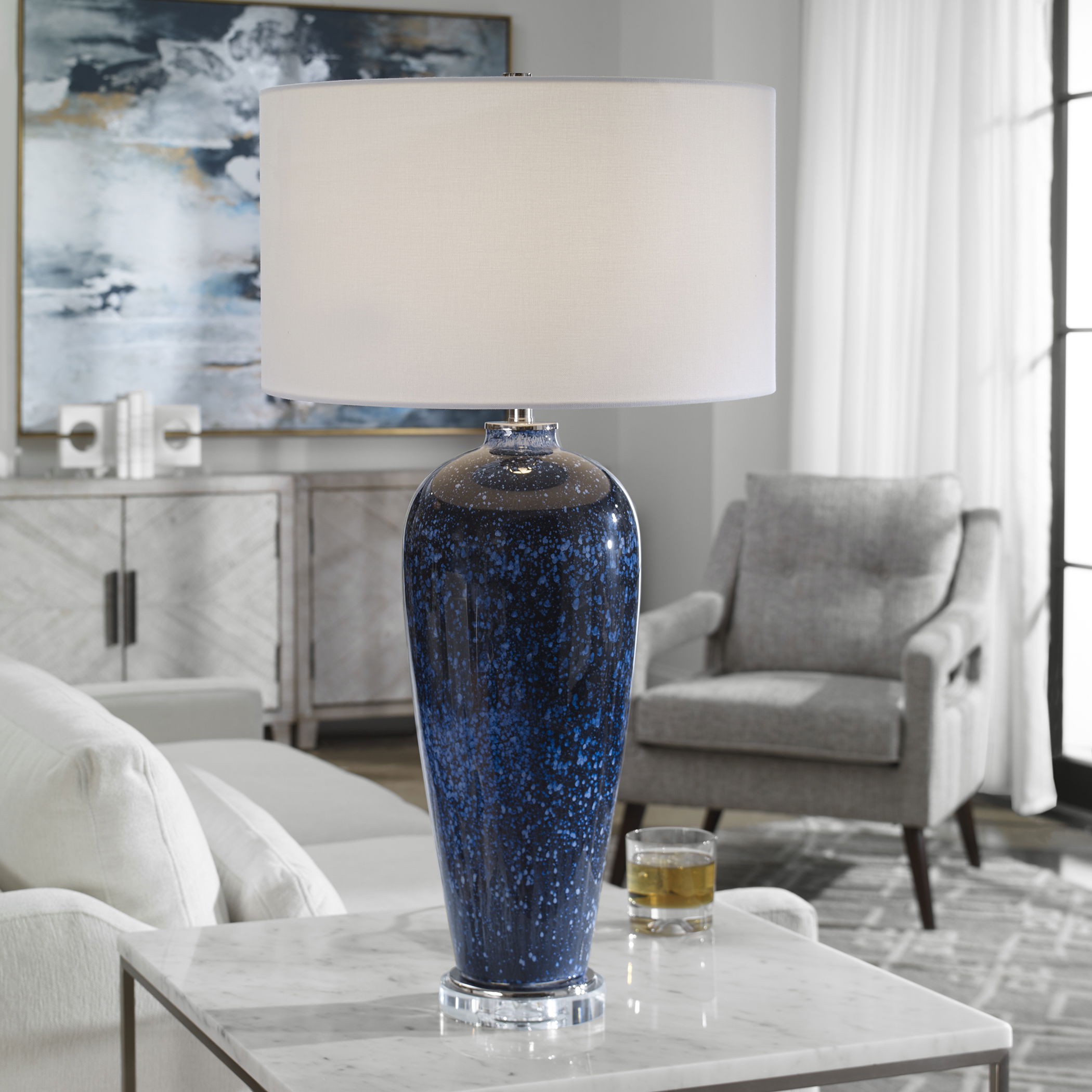 Stargazer Cobalt Navy Table Lamp large image 