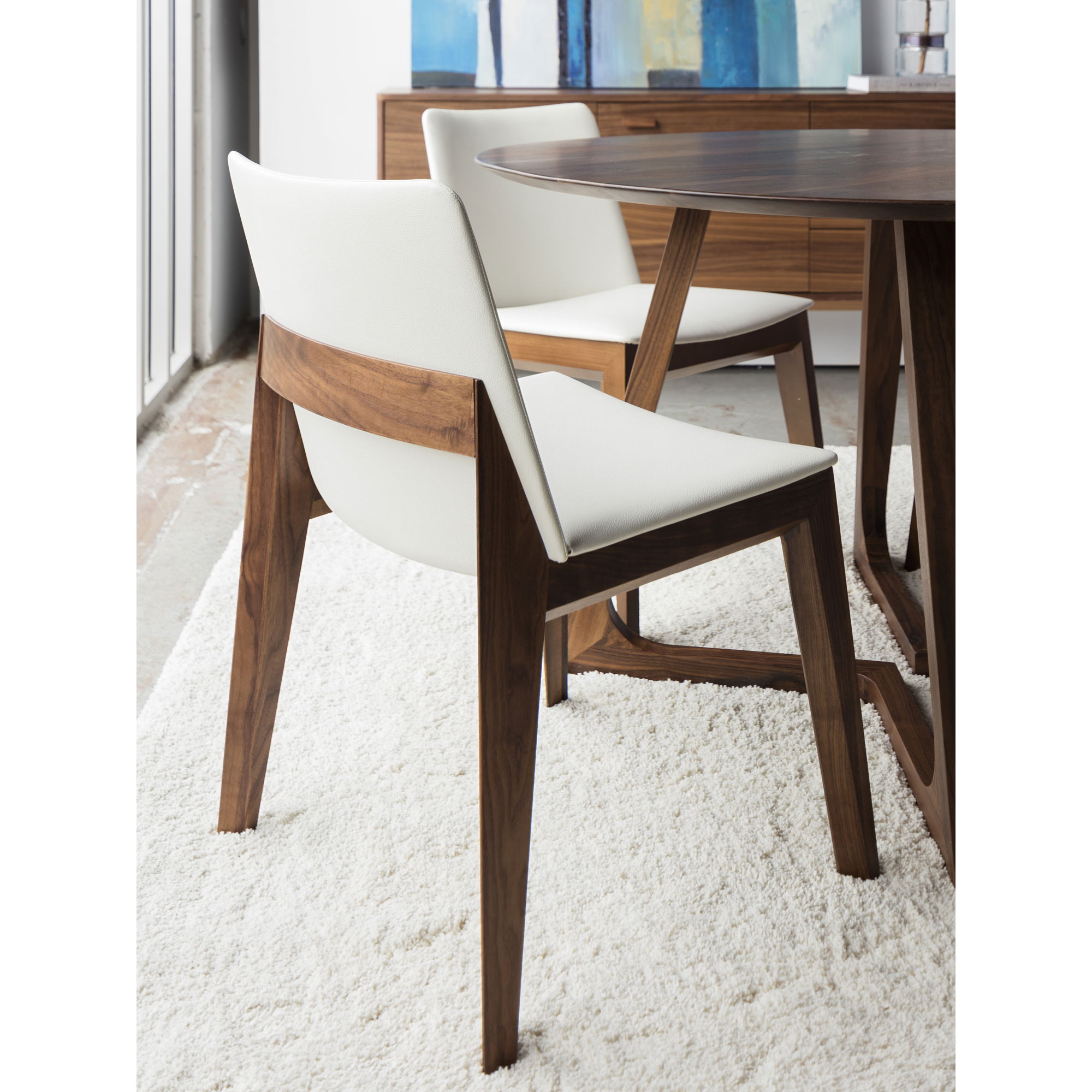 Deco Dining Chair Cream White Pvc - Set Of Two, by Moe's Home, 21" width x 31" height x 21" depth View 8