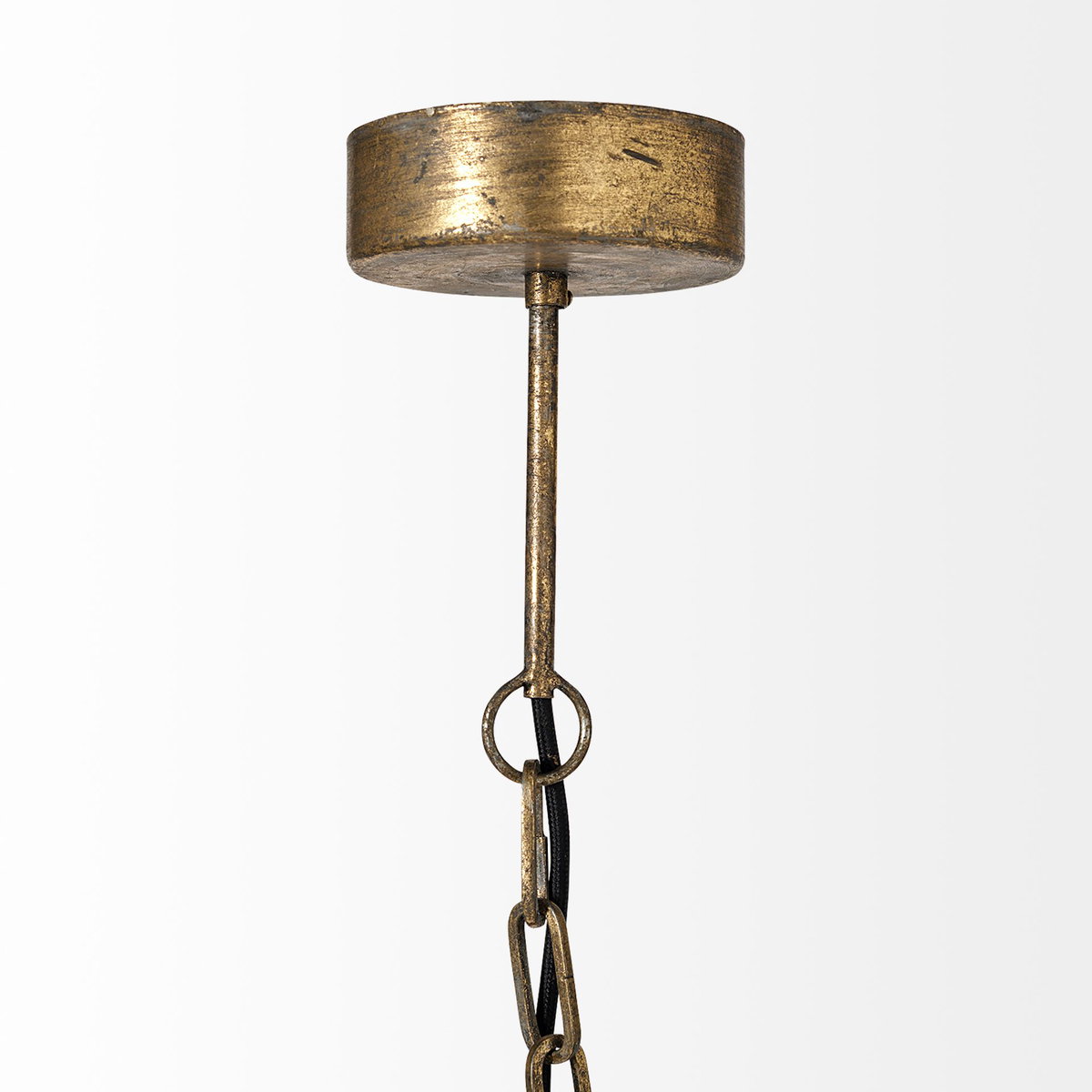 Chiron II 36L x 36W x 38H Gold Metal Globe Six Bulb Chandelier, by Mercana, 36" length x 36" width x 38" height View 4