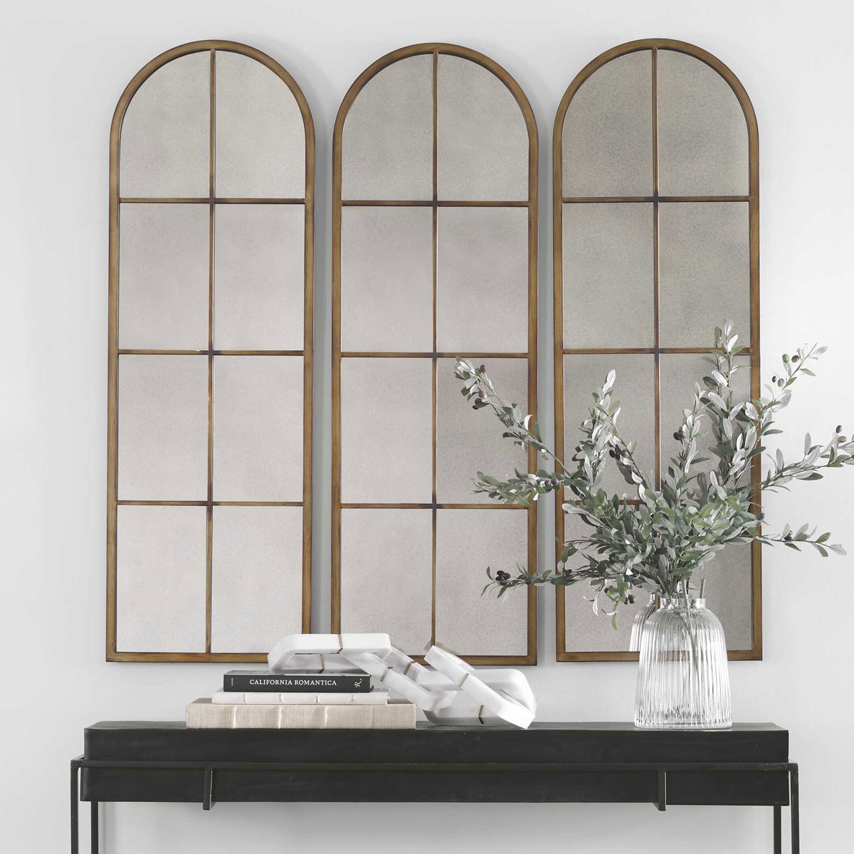 Amiel Arched Brown Mirror, by Uttermost, 16.5" width x 50" height x 1.37" depth View 6