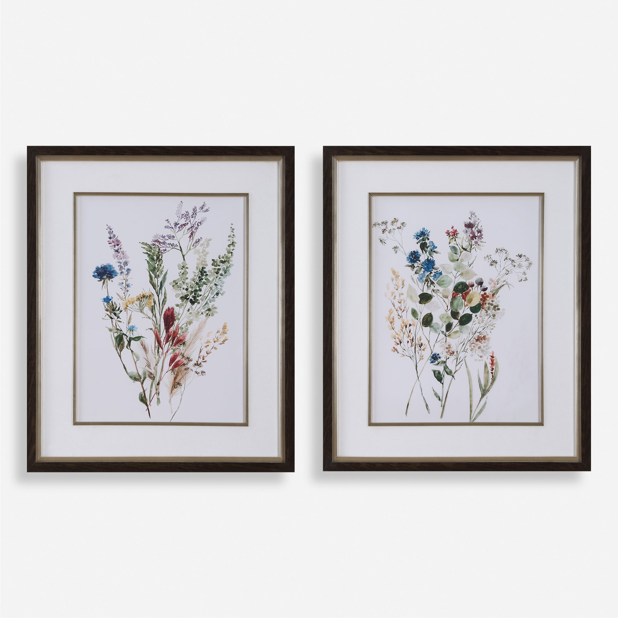 Delicate Flowers Framed Prints Set/2, Painting by Uttermost, 27.62" width x 33.62" height x 2" depth View 1