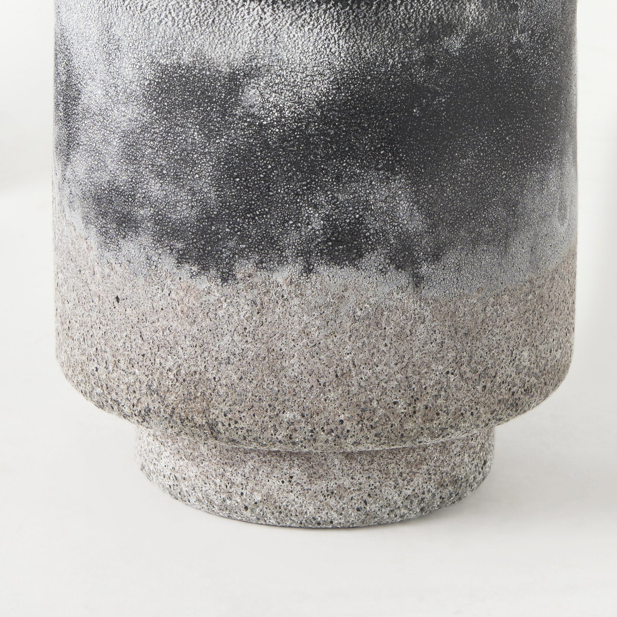 Squally  Black/Brown Glass Ombre Textured Small Vase, by Mercana, 6.02" length x 6.02" width x 6.42" height View 8