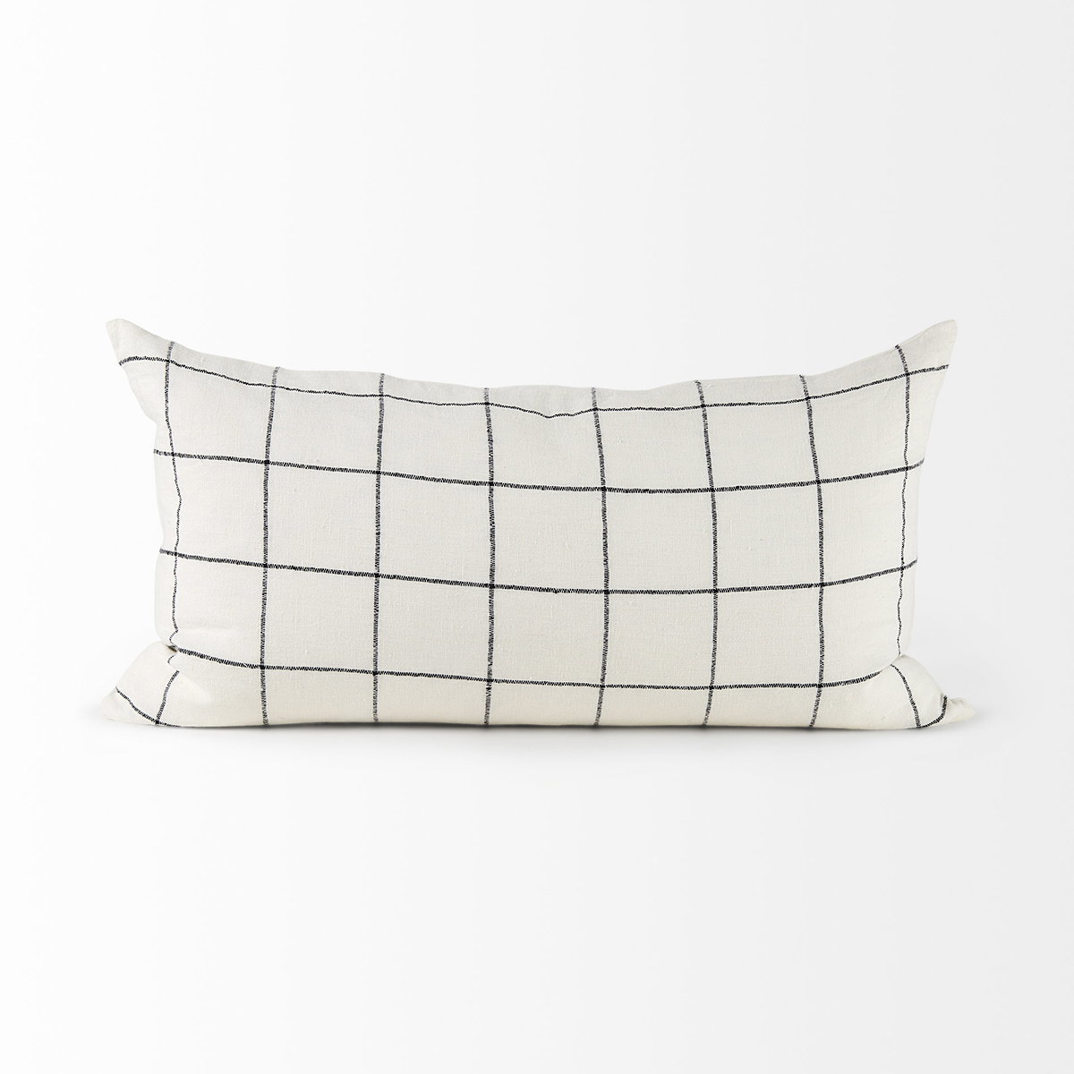 Suzanne 14x26 White/Black Square Pattern Decorative Pillow Cover, by Mercana, 14" length x 26" width x 0.2" height View 5
