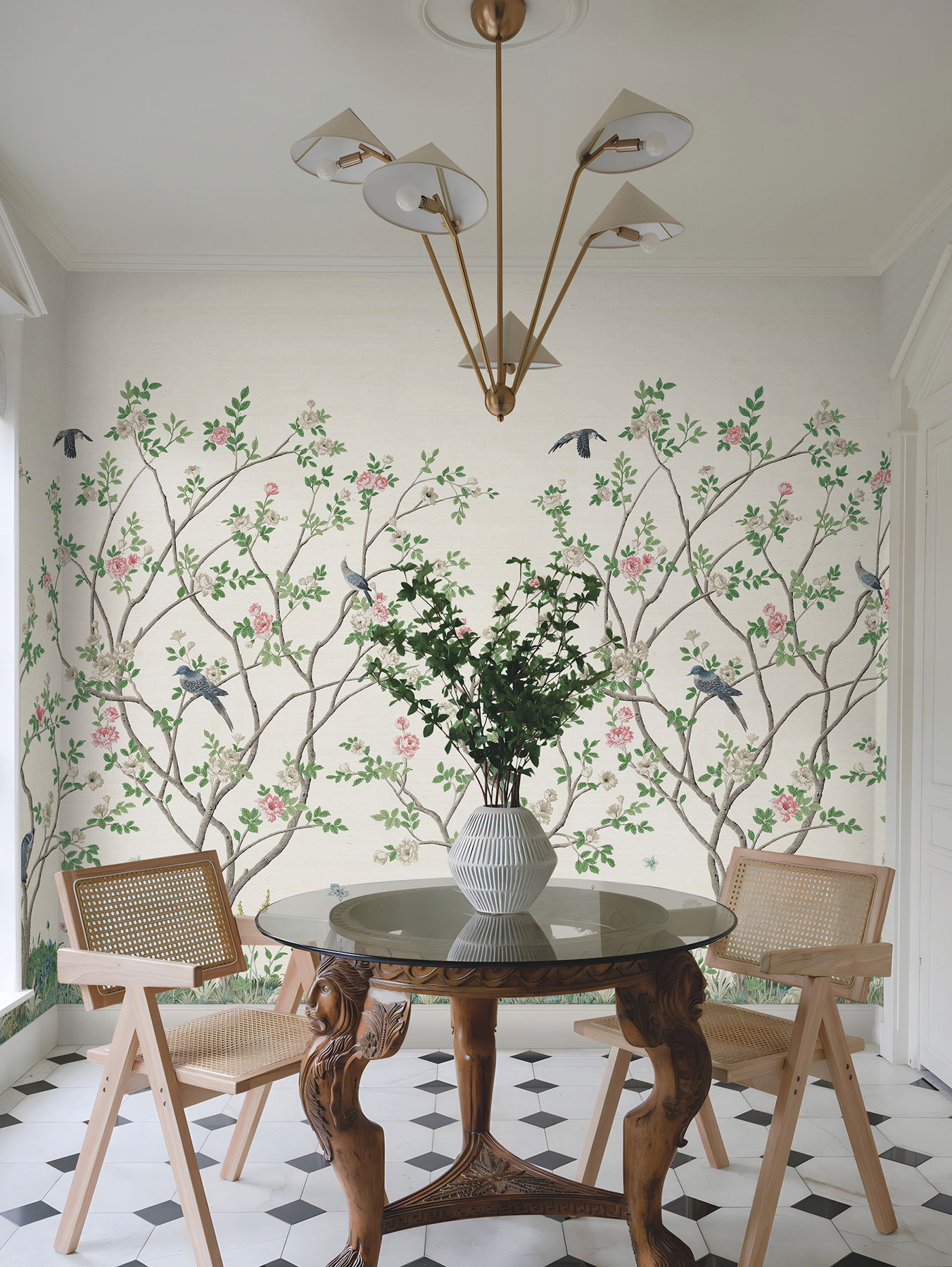 Lingering Garden White Wall Mural Lingering Garden White Wall Mural large image