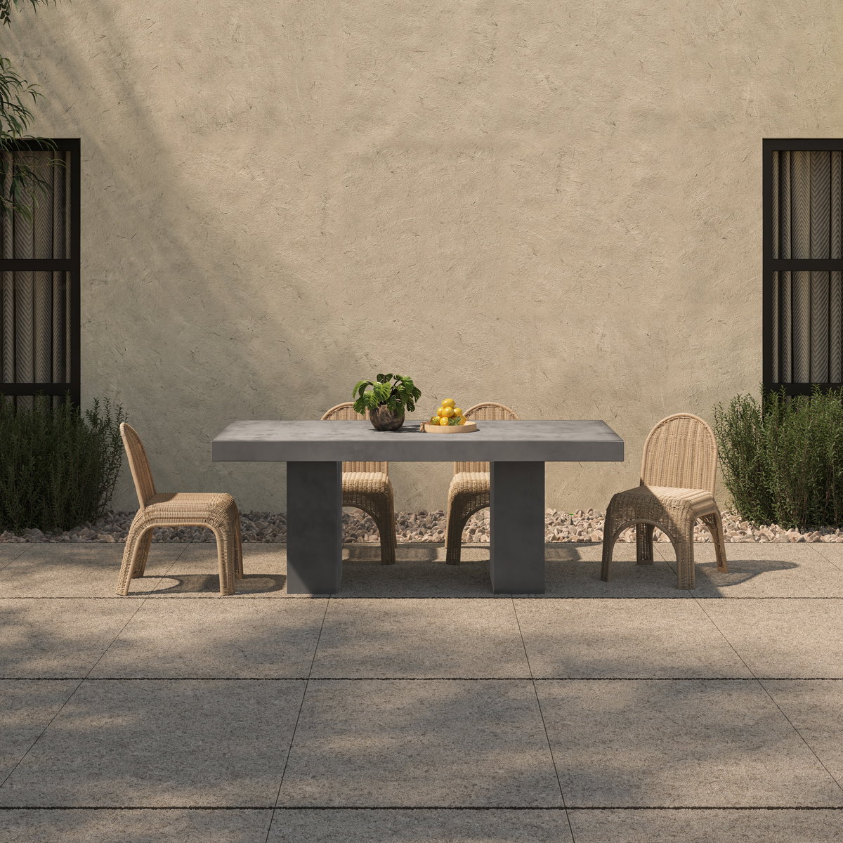 Antonius Outdoor Dining Table Grey, Outdoor Table by Moe's Home, 6'6.75" width x 2'6" height x 3'3.25" depth View 7