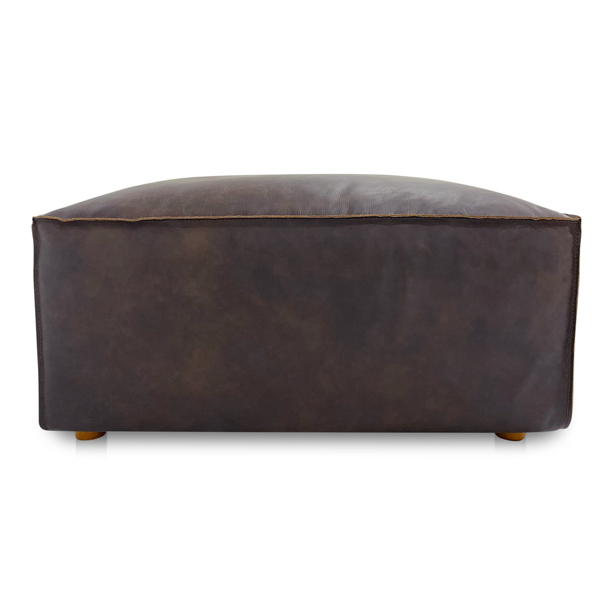 Form Ottoman Espresso Brown Leather, by Moe's Home, 31" width x 16.5" height x 40.5" depth View 3