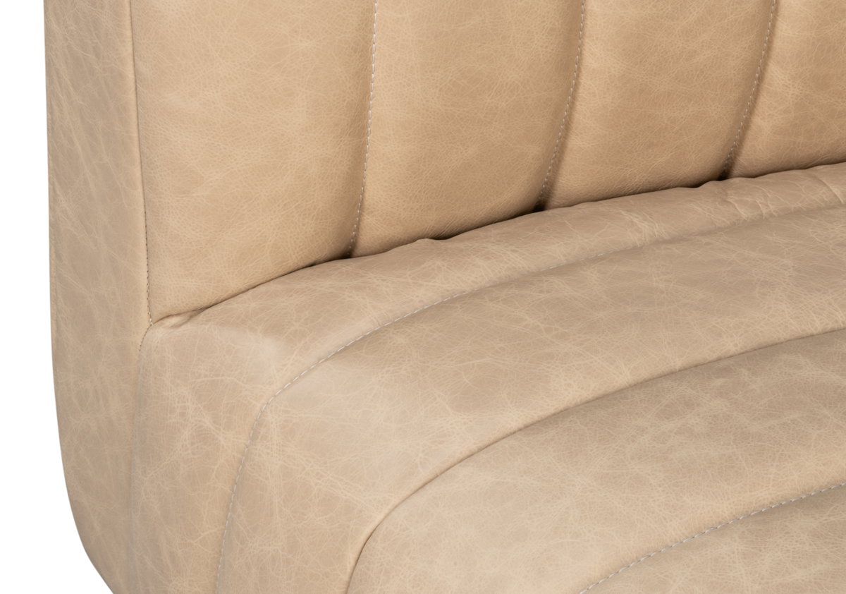 Denys Leather Sofa  Cappuccino White, by Sarreid, 2'11" length x 7'1" width x 2'4" height View 11
