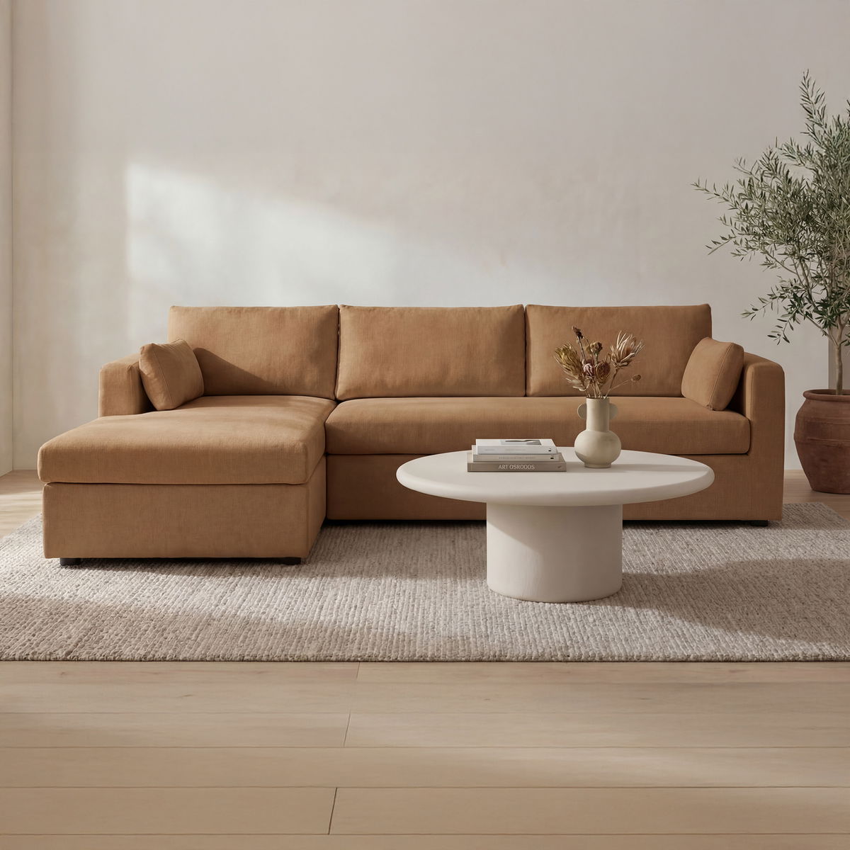 Burrow Sleeper Sectional With Storage Chaise Ginger Left, Sectional Sofa by Moe's Home, 115.75" width x 32.68" height x 61" depth View 8