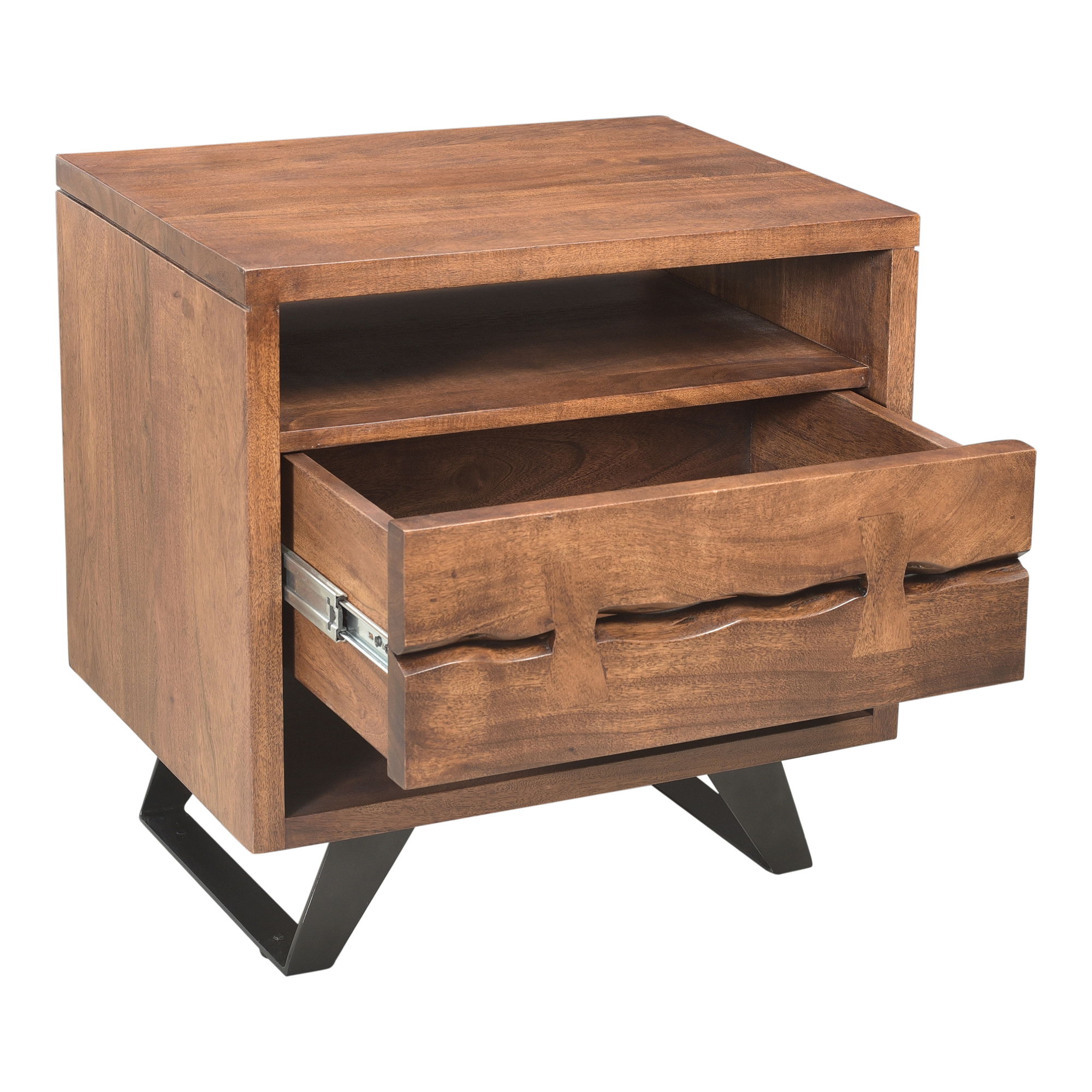 Madagascar Nightstand, by Moe's Home, 21.5" width x 22.2" height x 16" depth View 3