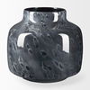 Masai Small Black Mottled Glass Vase, by Mercana, 10.31" length x 10.31" width x 9.25" height thumbnail 4