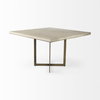 Faye 48'L x 48'W Square Dining Table | Modern | Beige Wood & Antique Gold Metal | Seats 4, by Mercana, 48" length x 48" width x 30" height thumbnail 5