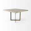 Faye 48'L x 48'W Square Dining Table | Modern | Beige Wood & Antique Gold Metal | Seats 4, by Mercana, 48" length x 48" width x 30" height thumbnail 6