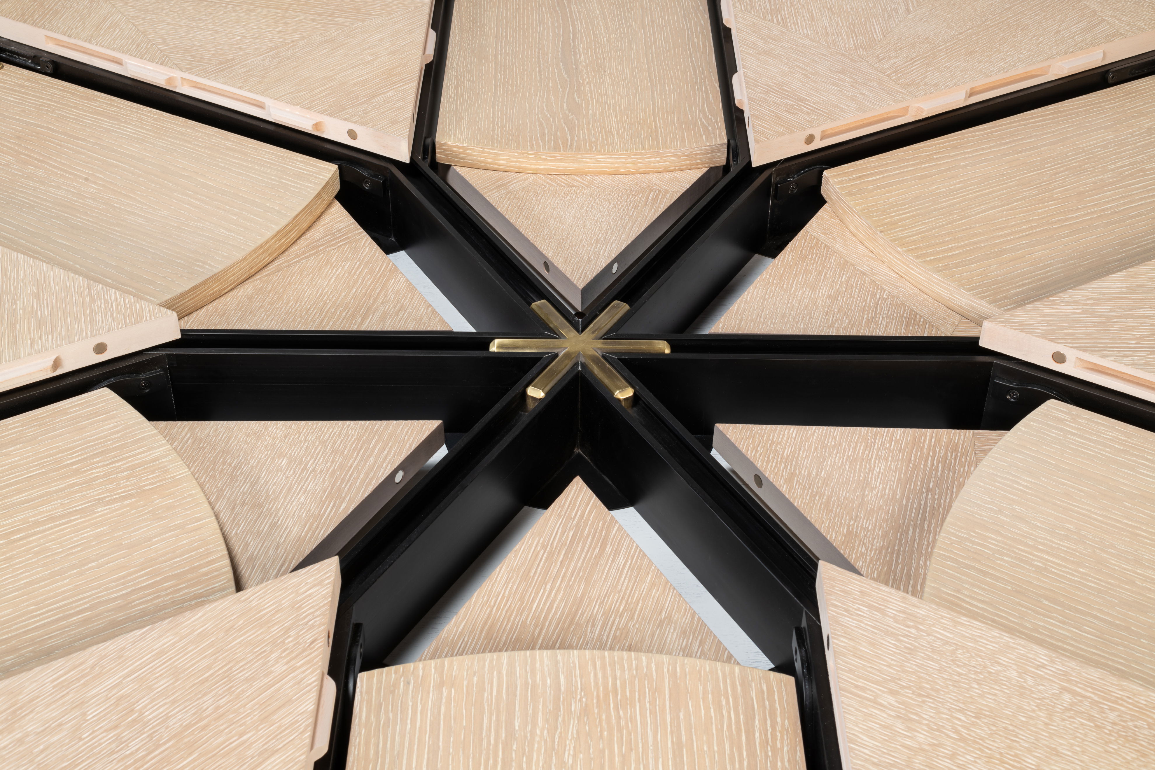 Giselle Jupe Table,Med,Bleached Oak, Dining Table by Sarreid, 55" length x 55" width x 30" height View 7