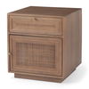 Grier Medium Brown Wood with Cane Accent Table thumbnail 0