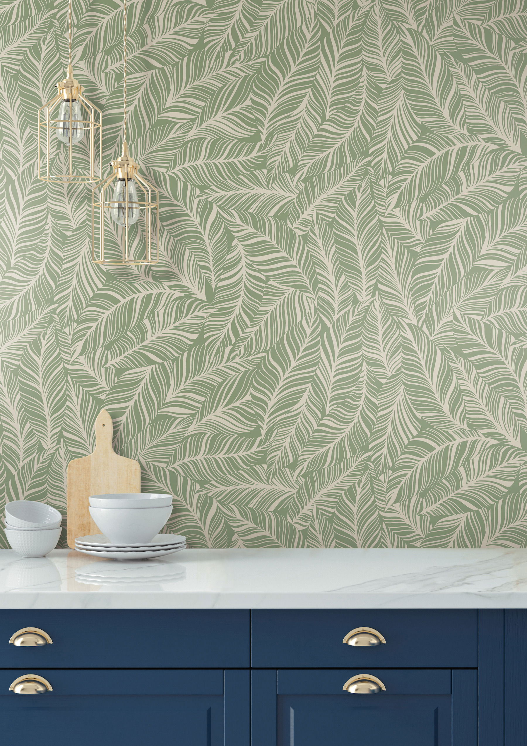 Rainforest Canopy Green Wallpaper large image 