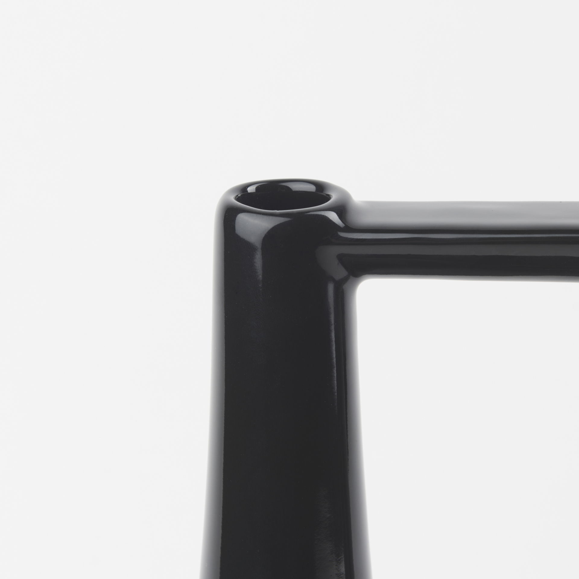 Burton 13.1H Large Glossy and Matte Black Ceramic Jug Vase, by Mercana, 7.87" length x 7.87" width x 11.61" height View 8