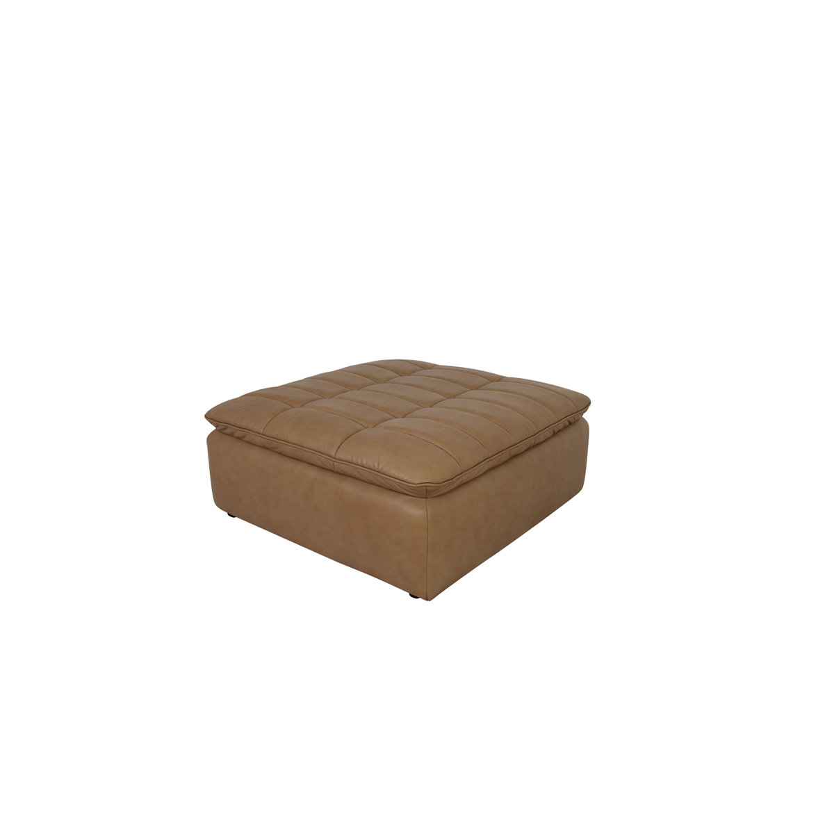 Lino Ottoman Tan Leather, by Moe's Home, 42.5" width x 17.7" height x 43.3" depth View 3