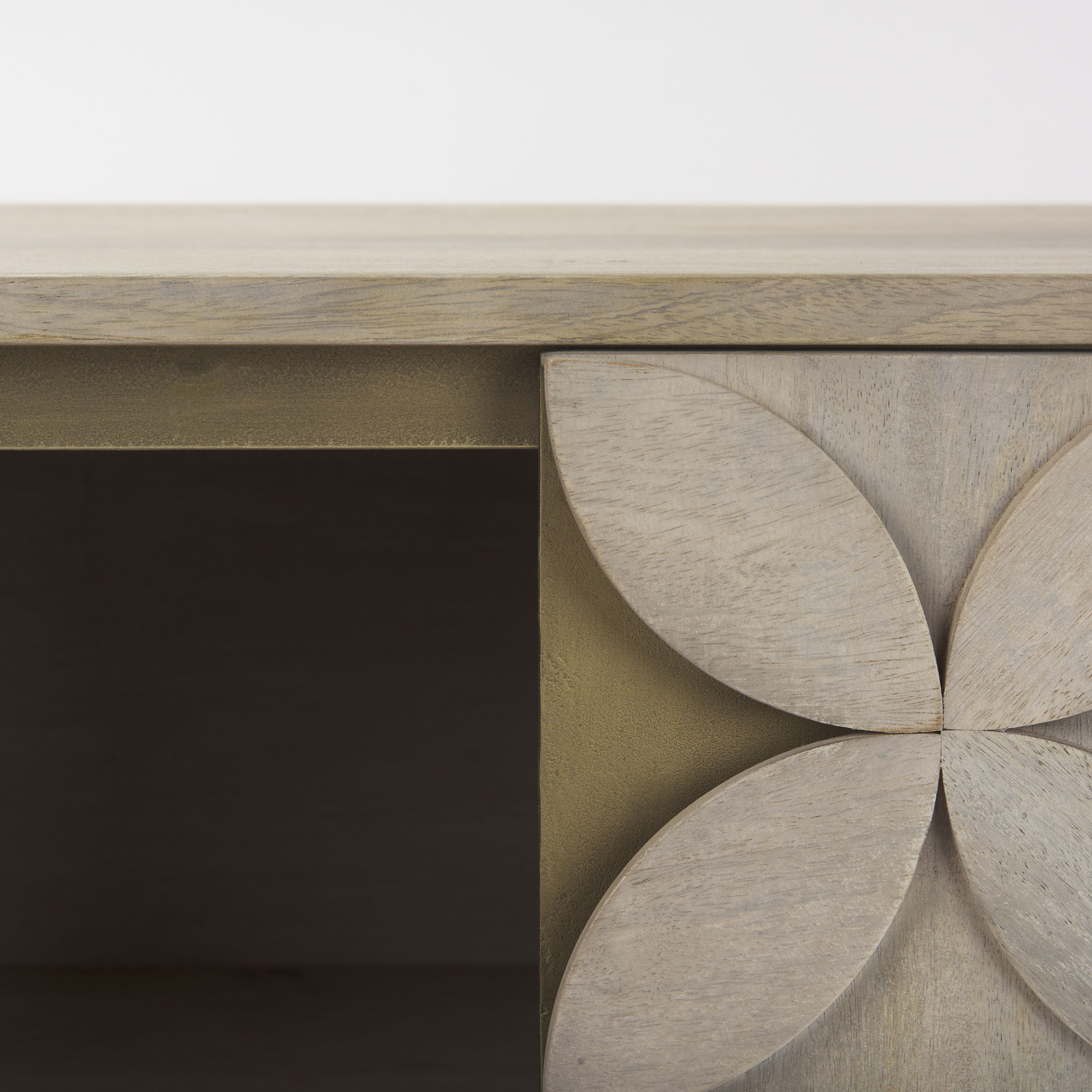 Excelsior 36.0L x 18.0W x 32.5H Light Brown Wood Gold Iron Base Accent Cabinet, Cabinets & Chest by Mercana, 36.5" length x 18.5" width x 32.5" height View 11