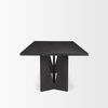 Tarro 84' Rectangular Textured Black Wood with Geometrical Base Dining Table thumbnail 5