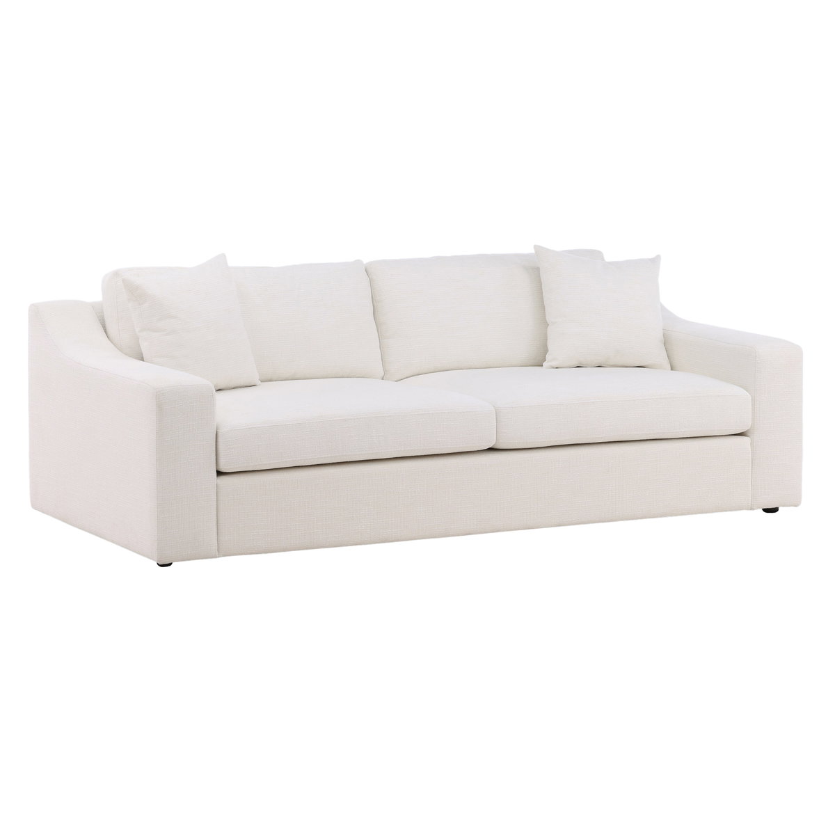 Emma Sofa Cream, Sofas & Sectional by Dovetail, 94.75" width x 33.37" height x 40" depth View 1