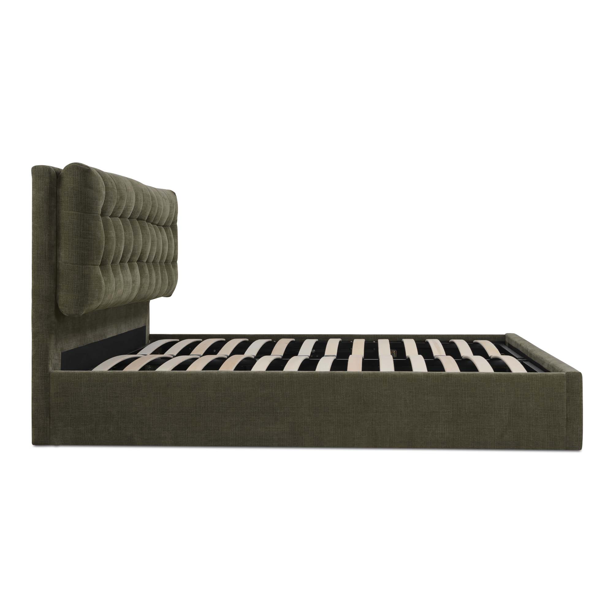 Sebastion Queen Storage Bed Green, by Moe's Home, 5'4.56" width x 3'8.88" height x 7'1.43" depth View 3