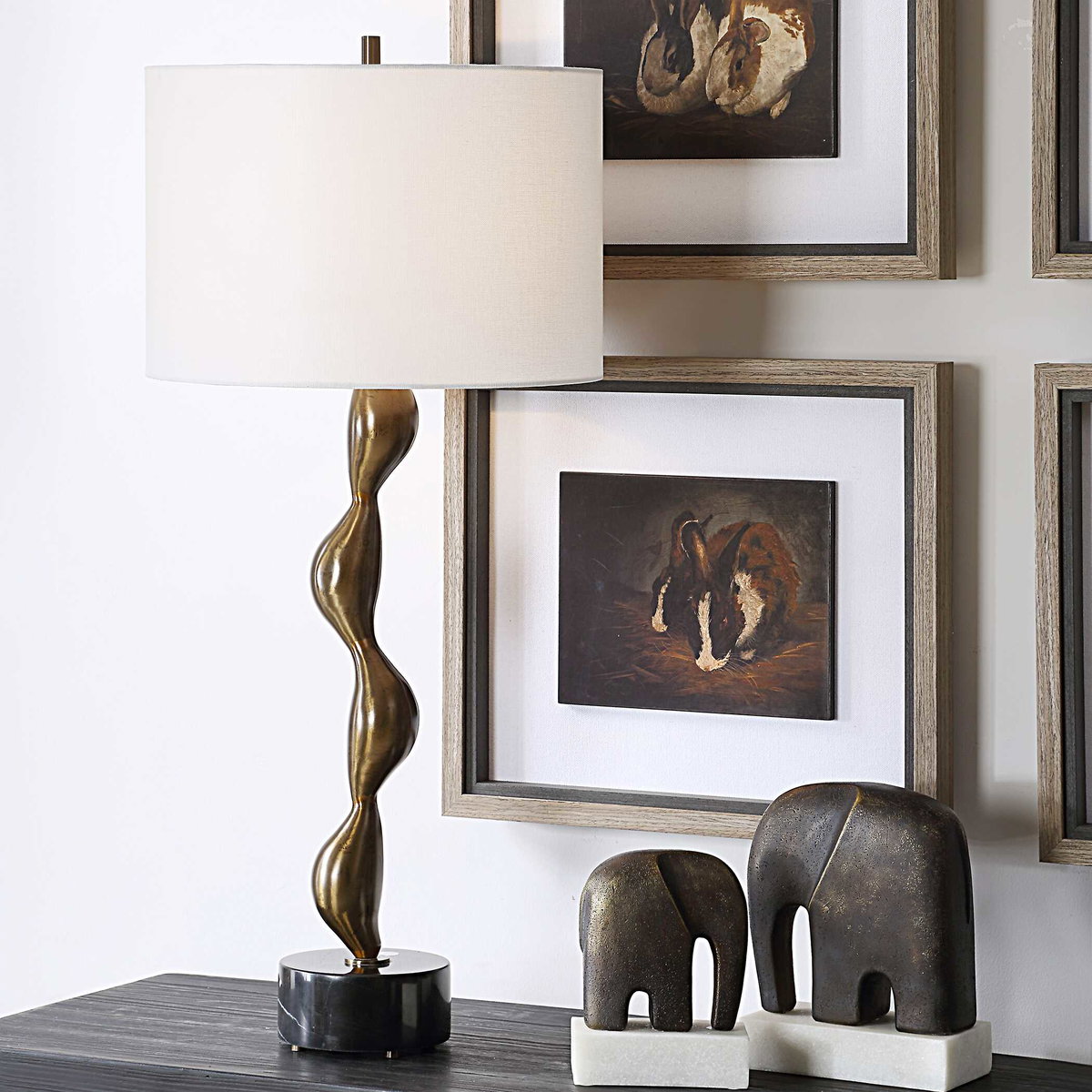 Remolino Bronze Table Lamp, by Uttermost, 15" width x 32.75" height x 15" depth View 2