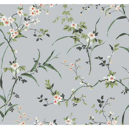 Blossom Branches Light Grey Wallpaper