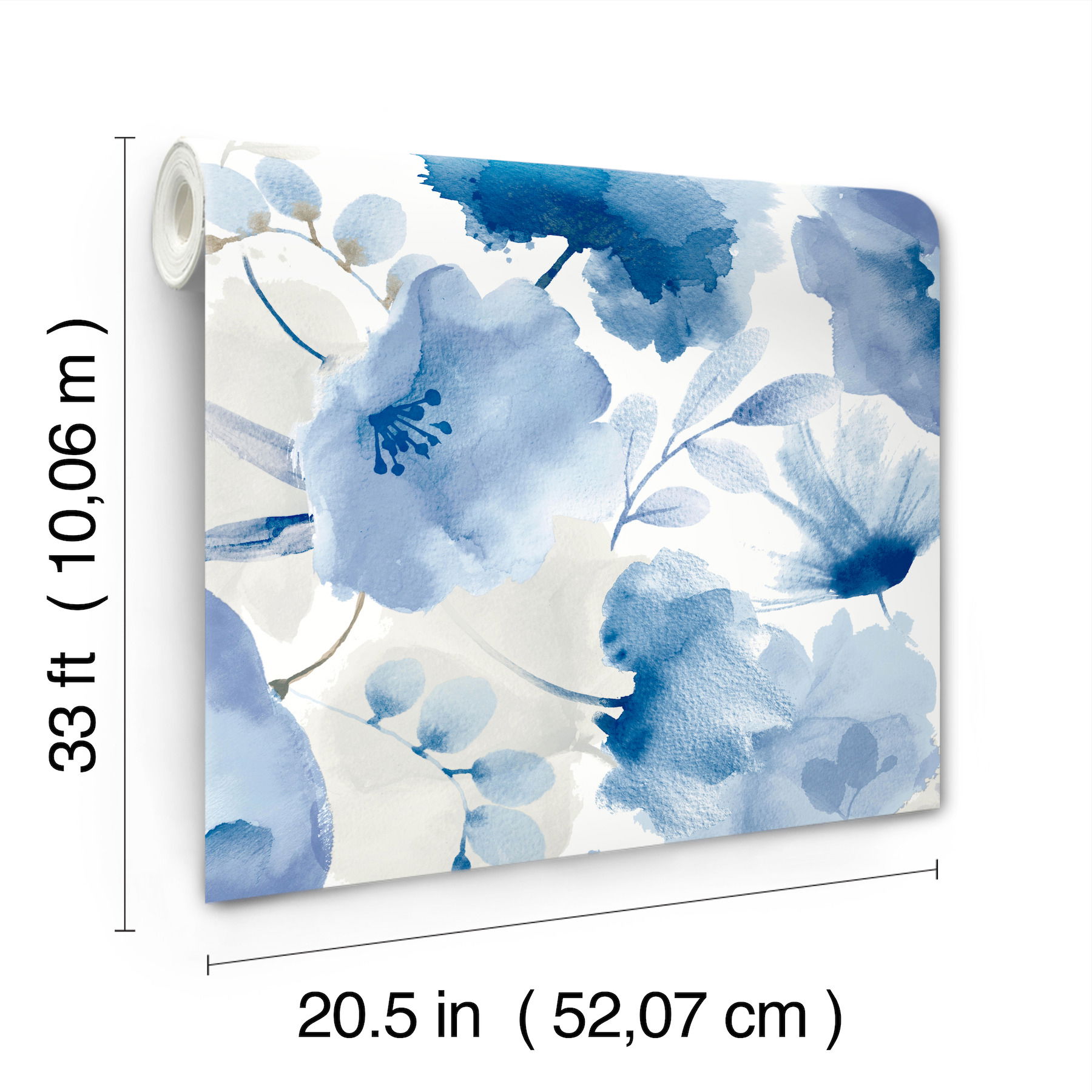 Watercolor Bouquet Cobalt Wallpaper Watercolor Bouquet Cobalt Wallpaper large image