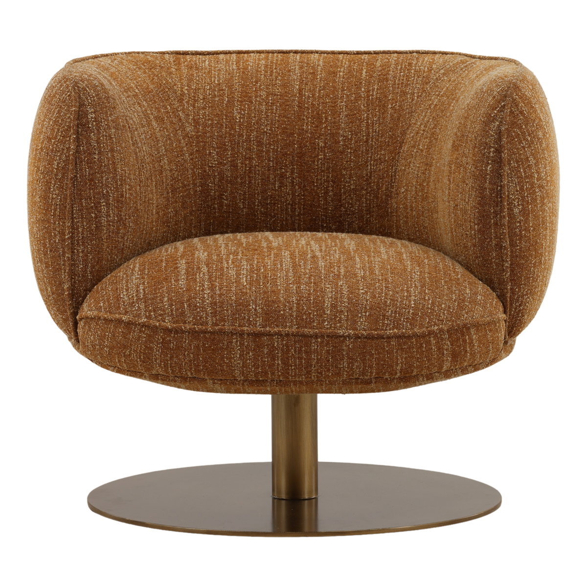 Aisha Swivel Chair Mustard, Accent Chair by Dovetail, 33.7" width x 28.1" height x 30.1" depth View 2