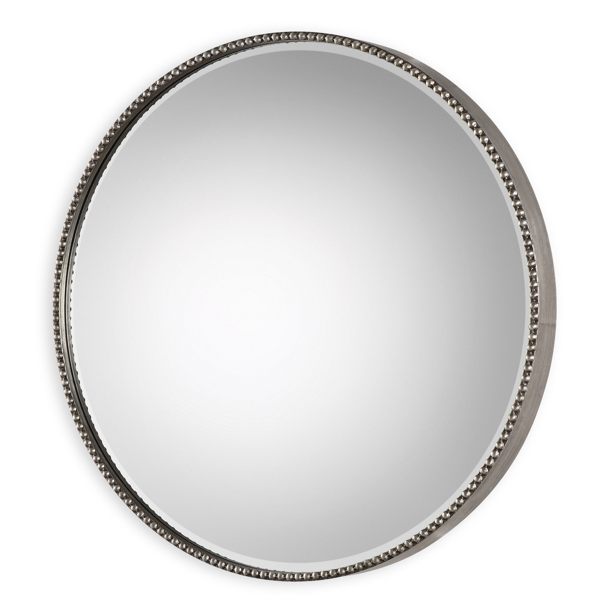 Stefania Beaded Round Mirror large image 