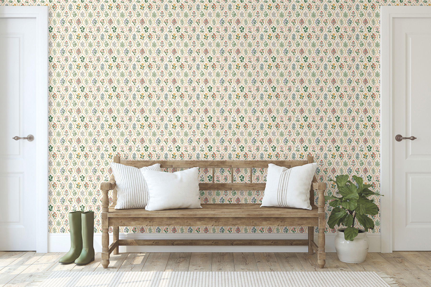 Hawthorne Cream Wallpaper large image 
