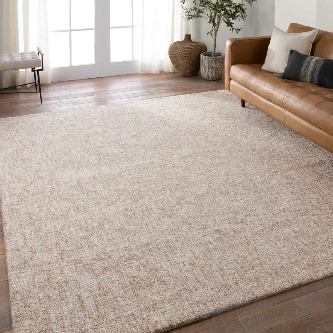 Harding Handmade Indoor/Outdoor Solid Tan/Cream Area Rug (8'X10') large image 