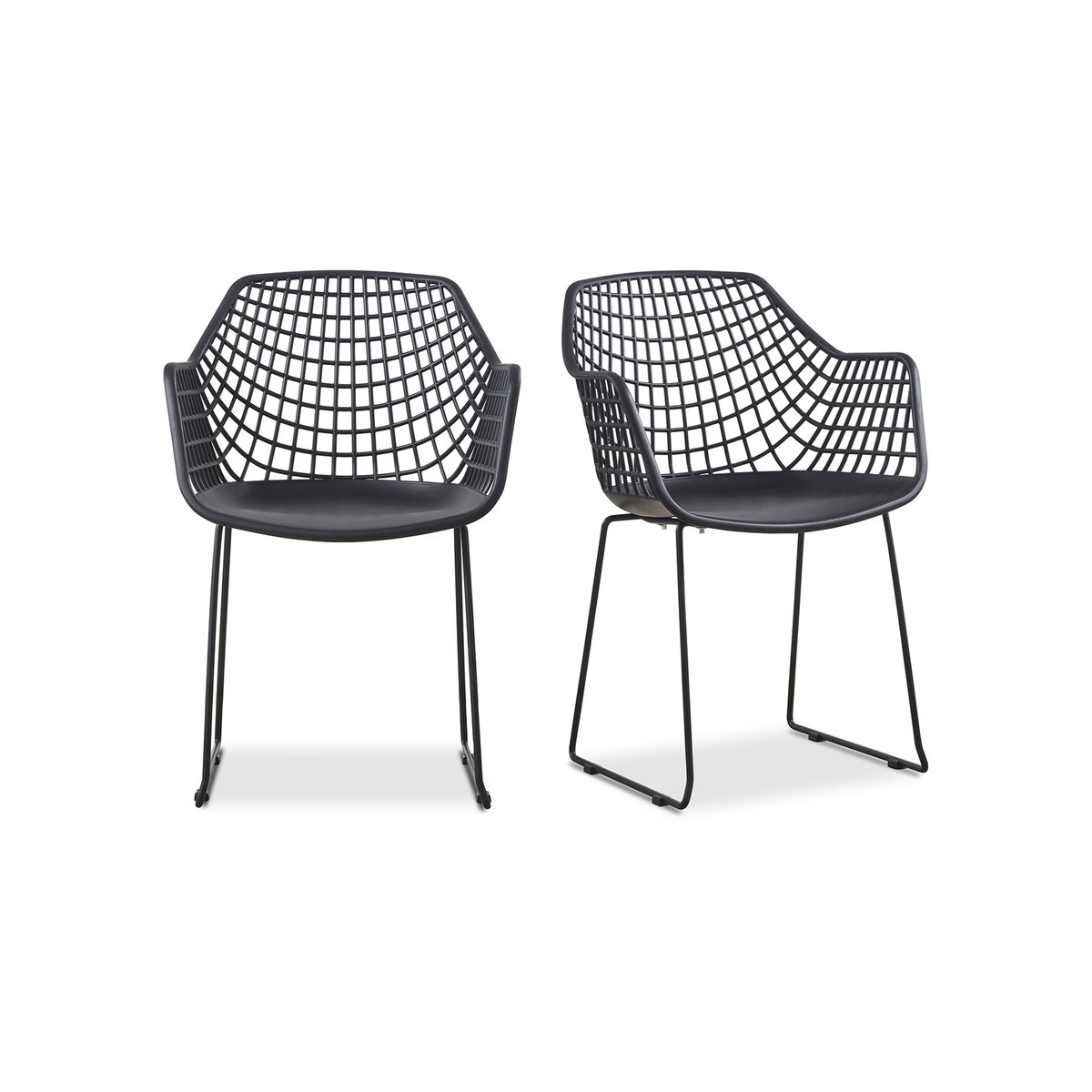 Honolulu Chair Black - Set Of Two, Accent Chair by Moe's Home, 22.5" width x 34" height x 22" depth View 2