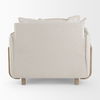 Roy II Beige Upholstered and Brown Wood Frame Arm Chair thumbnail 5