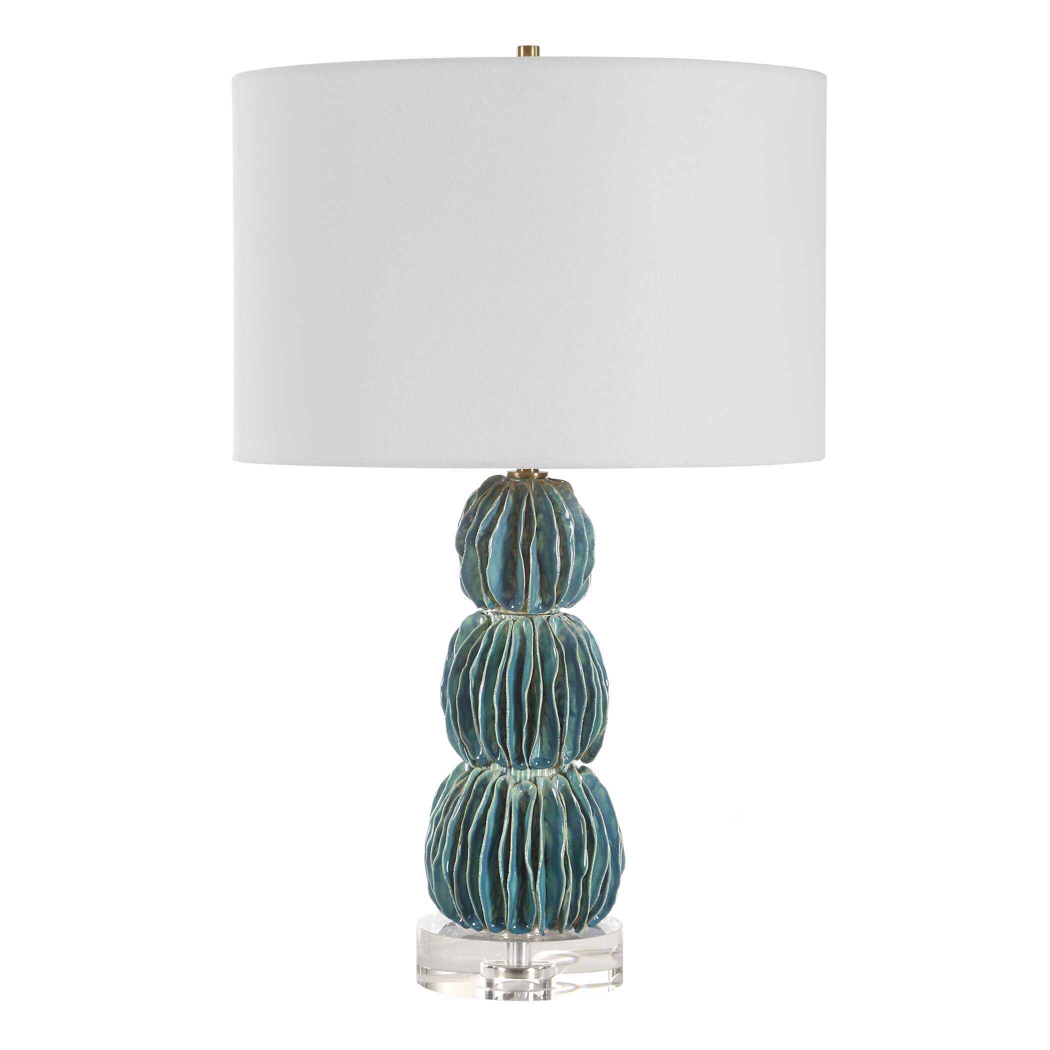 Bonaire Teal Blue Table Lamp, by Uttermost, 13" width x 25.25" height x 13" depth View 5
